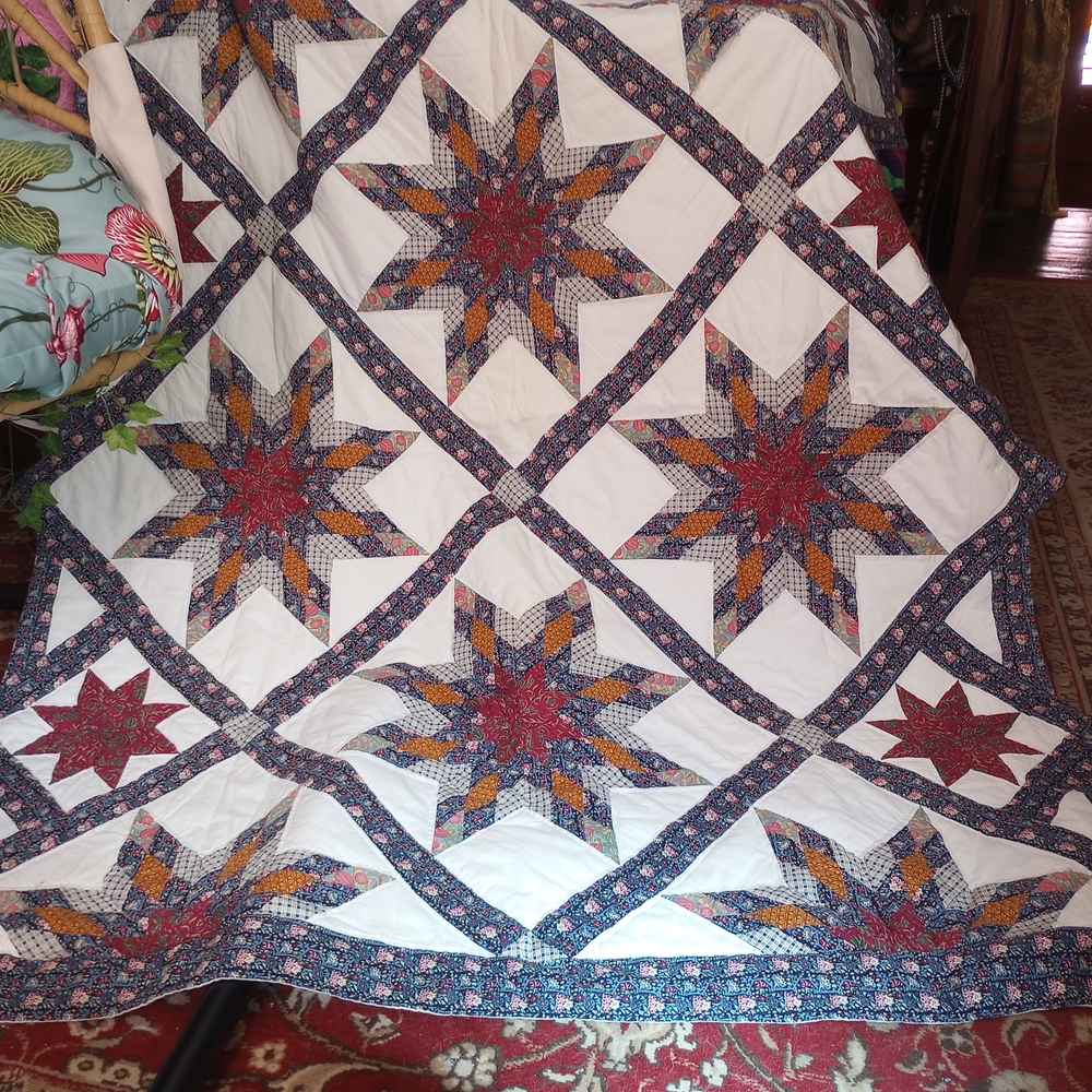 Elegant Star Pattern Quilt - Multicolor
